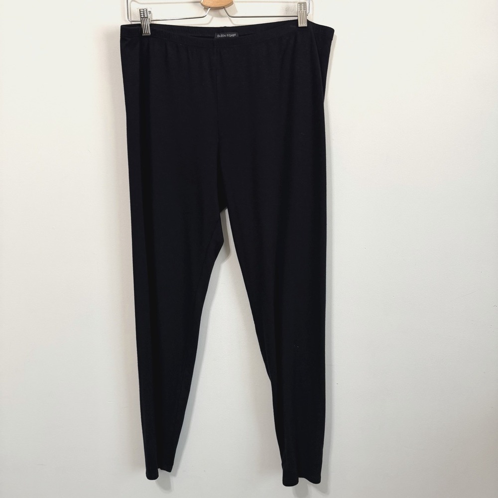 Eileen Fisher Pull On Pants XS Black Tencel‎ Spandex Jogger Loungewear Comfort